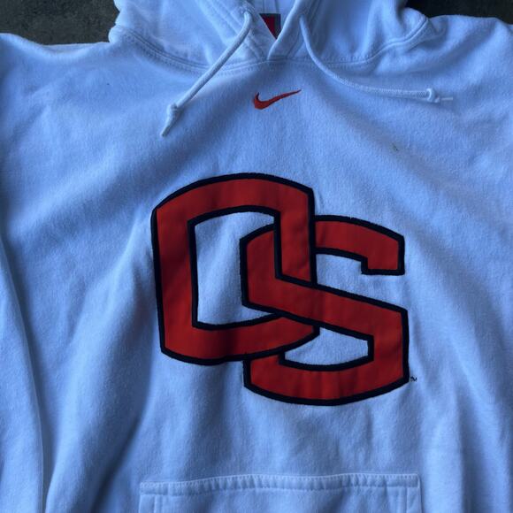 VINTAGE NIKE CENTER SWOOSH OREGON STATE UNIVERSITY BEAVERS HOODIE MENS MEDIUM 00 - Picture 2 of 6